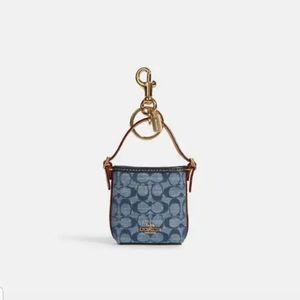 Coach Mini Val Duffle Bag Charm In Signature Chambray from Denim Collection 2022